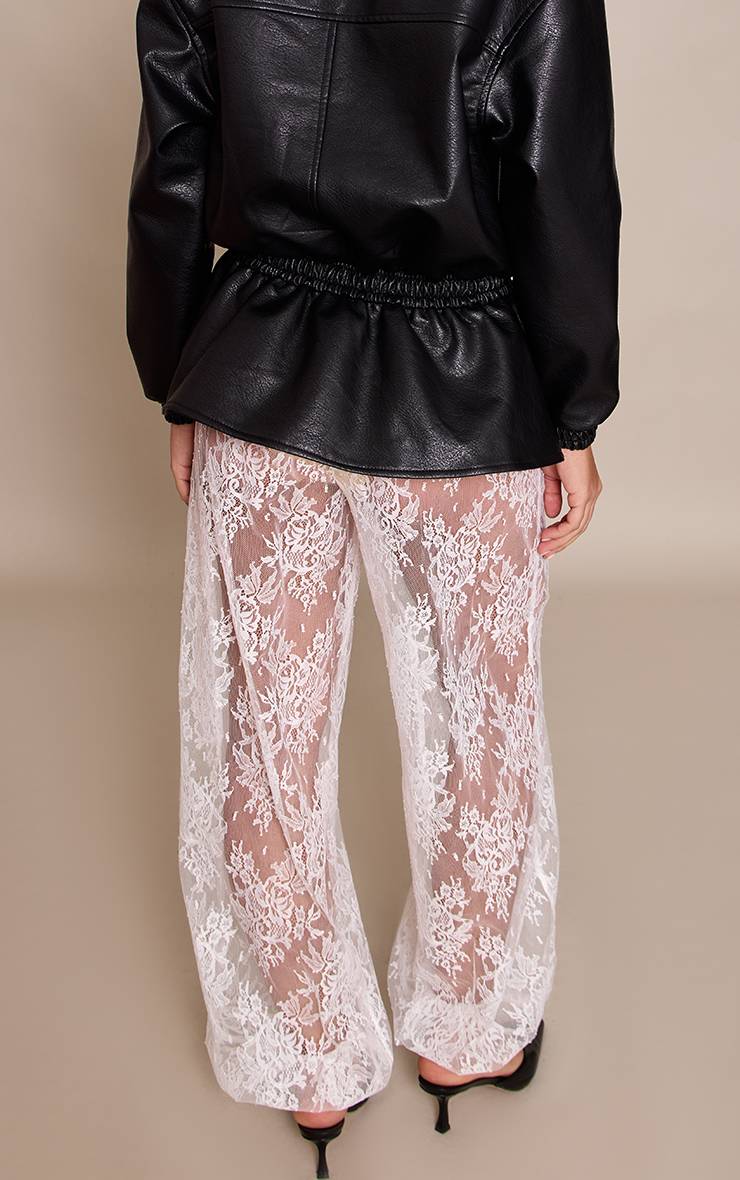 Blanc Pantalon Ballon En Dentelle