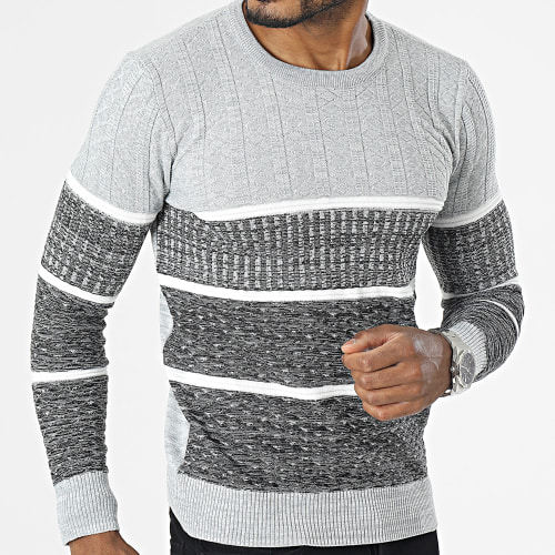 Pull Noir Chiné Gris