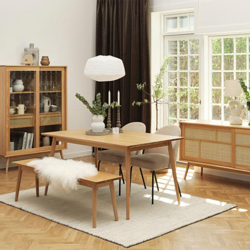 Verlengbare houten eettafel Boas - 150 x 90 cm Naturel