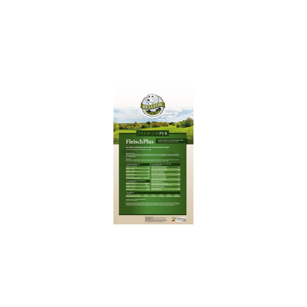 Bellfor Hundefutter mit hohem fleischanteil - PREMIUM PUR FleischPlus - 10 kg