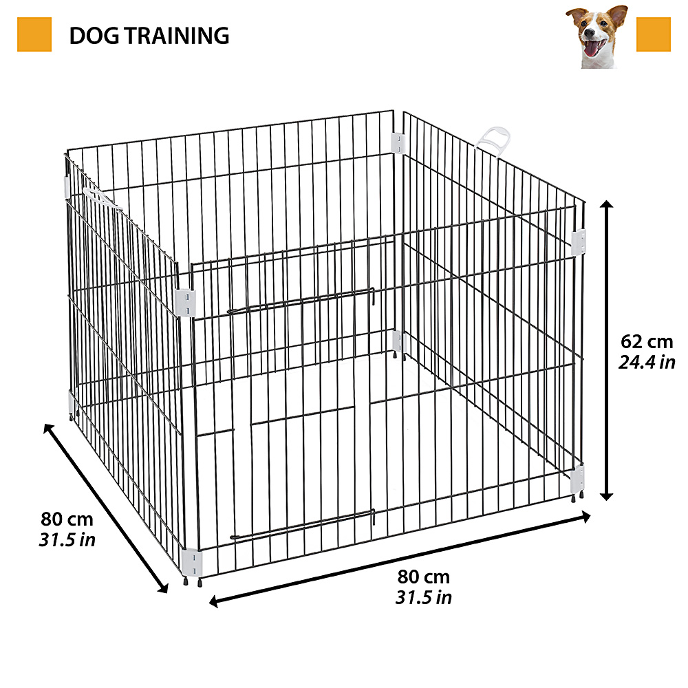 Ferplast enclos chiots box pour chiens dog training enclos d'intérieur pliable, pieds anti-dérapants, en métal robuste vernis,