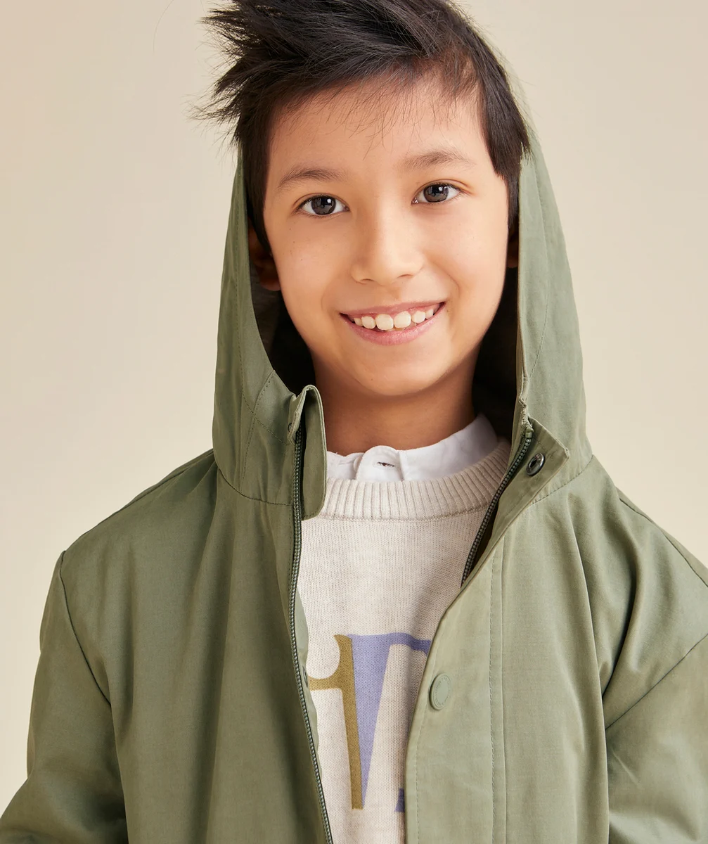 PARKA À CAPUCHE GARÇON KAKI