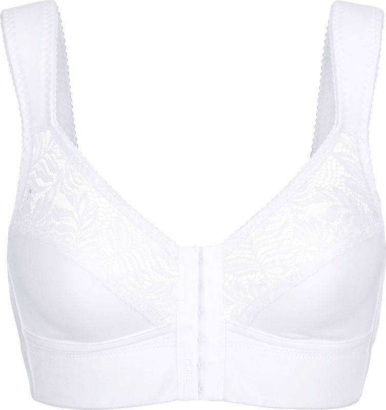 Bralette - Wit - 90% Katoen, 10% Elastaan - Zonder Beugels, Brede Bandjes