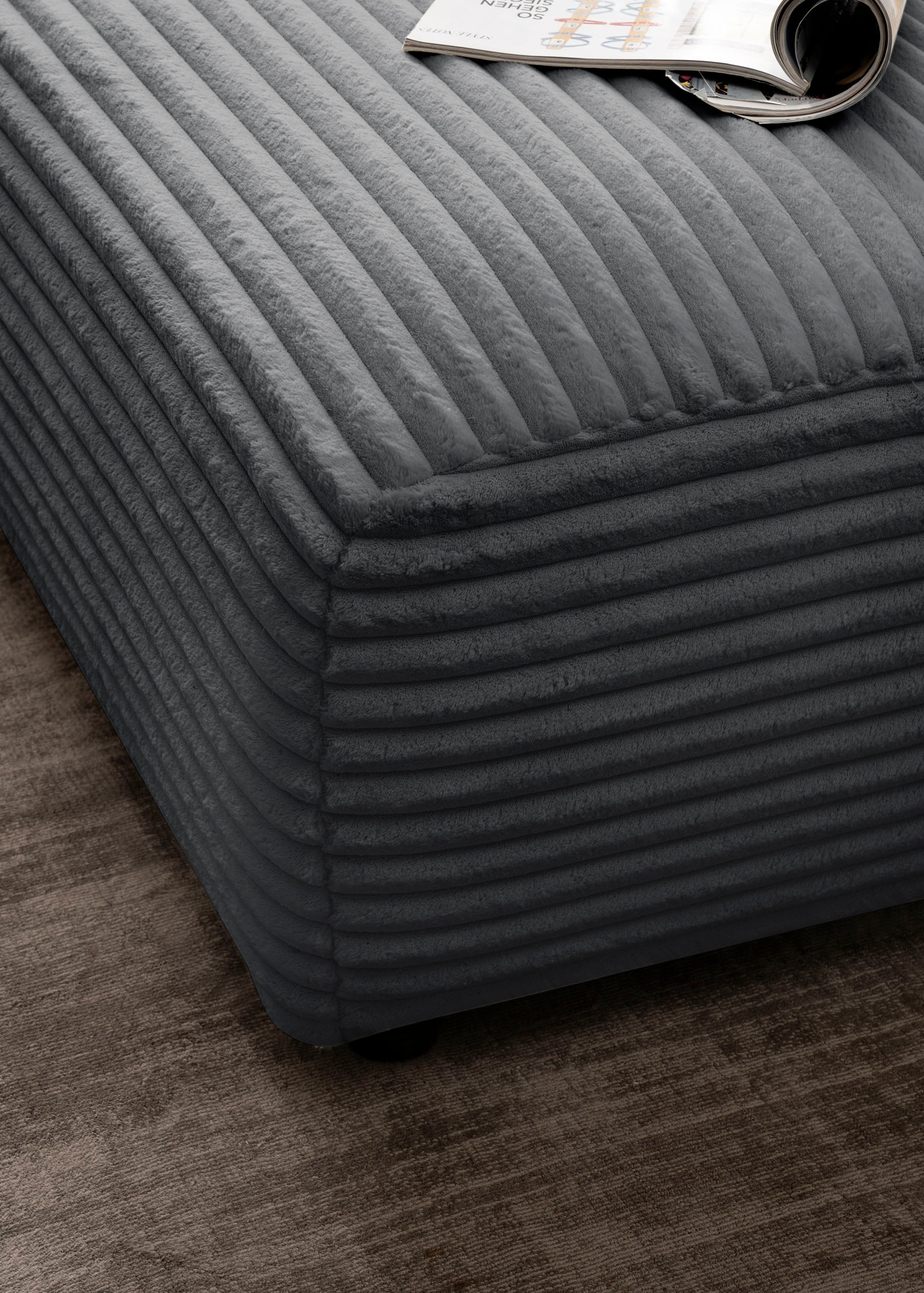 Home affaire Hocker »BAKELS, Polsterhocker in Cord oder Boucle-Stoff« zur Serie BAKELS, Hocker stellbar zum Schlafsofa (Krokodilverbinder)