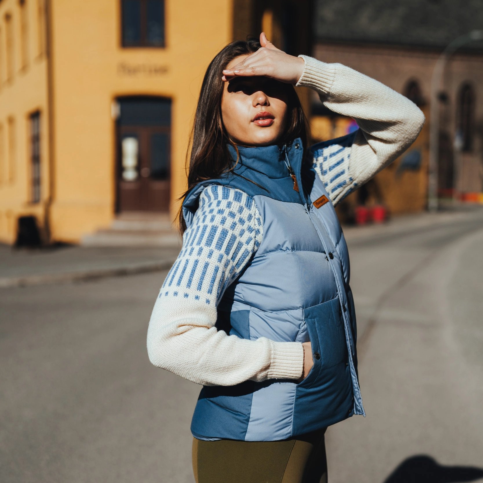 Nordmarka Outdoor Down Vest Women Husky Blue / Orion Blue