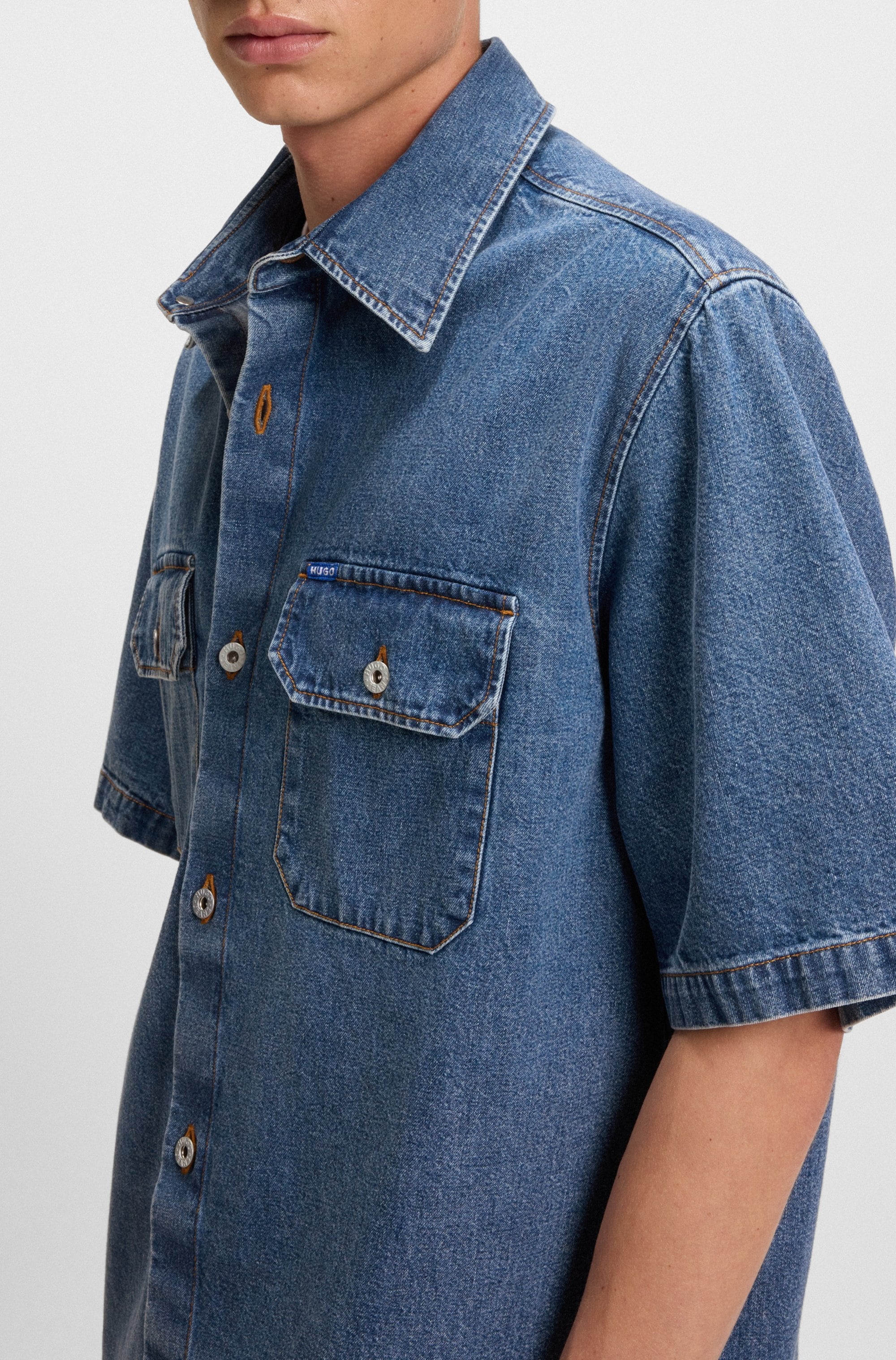 HUGO Blue Jeanshemd »Ekyno«, in oversize Form