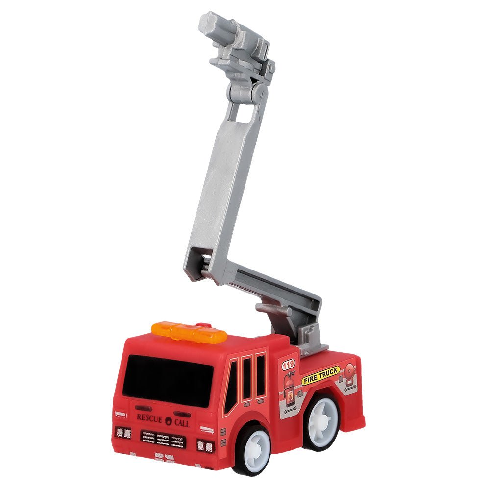 Brandweer Uitdeelcadeautjes Terugtrek Auto'S 5,3cm 4st