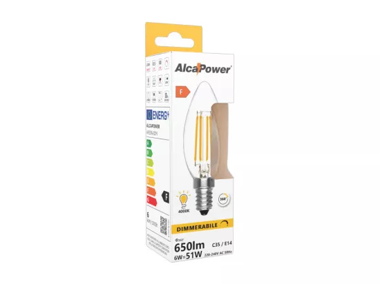 Ampoule LED Olive à intensité variable 6W 4000K E14