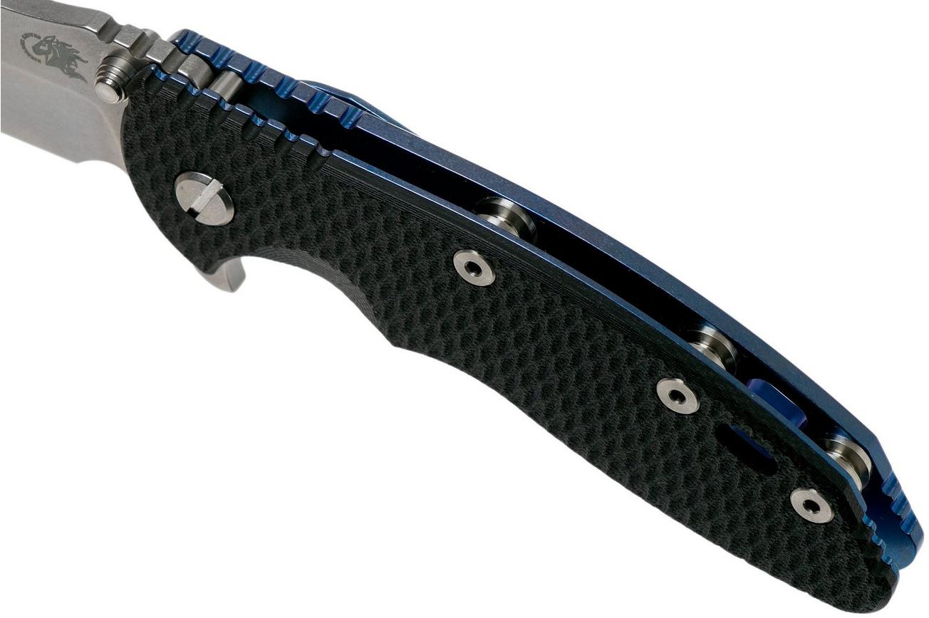 Rick Hinderer XM-18 3.5 Bowie 20CV Stonewash Blue, Black G10 zakmes