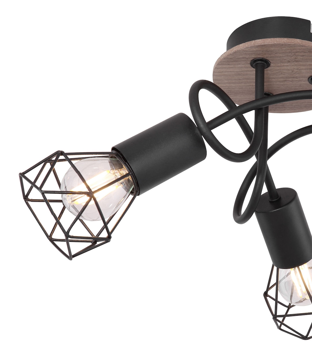 XARA I Deckenlampe schwarz 54802S-3DH, D/H: 38 x 21 cm, Metall, Holz