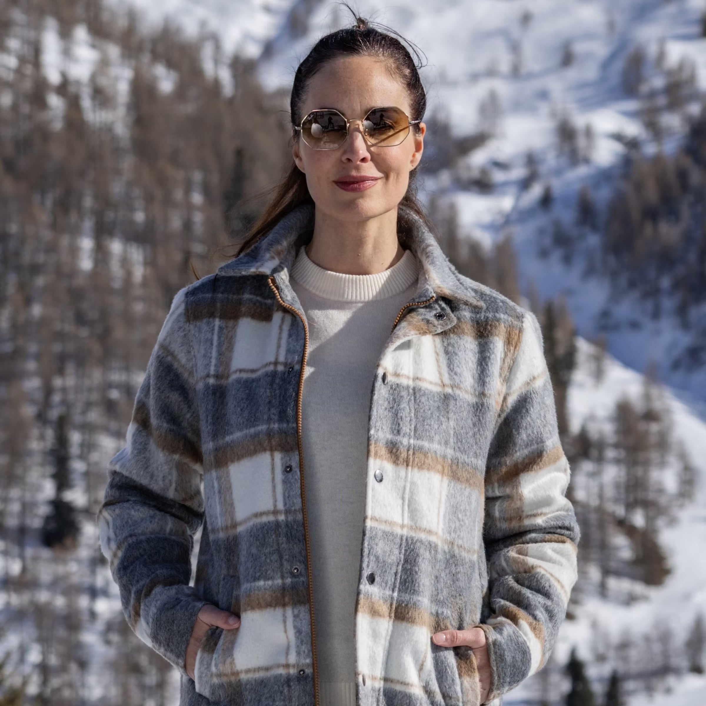 Frauen Jacke Marla Karo grey