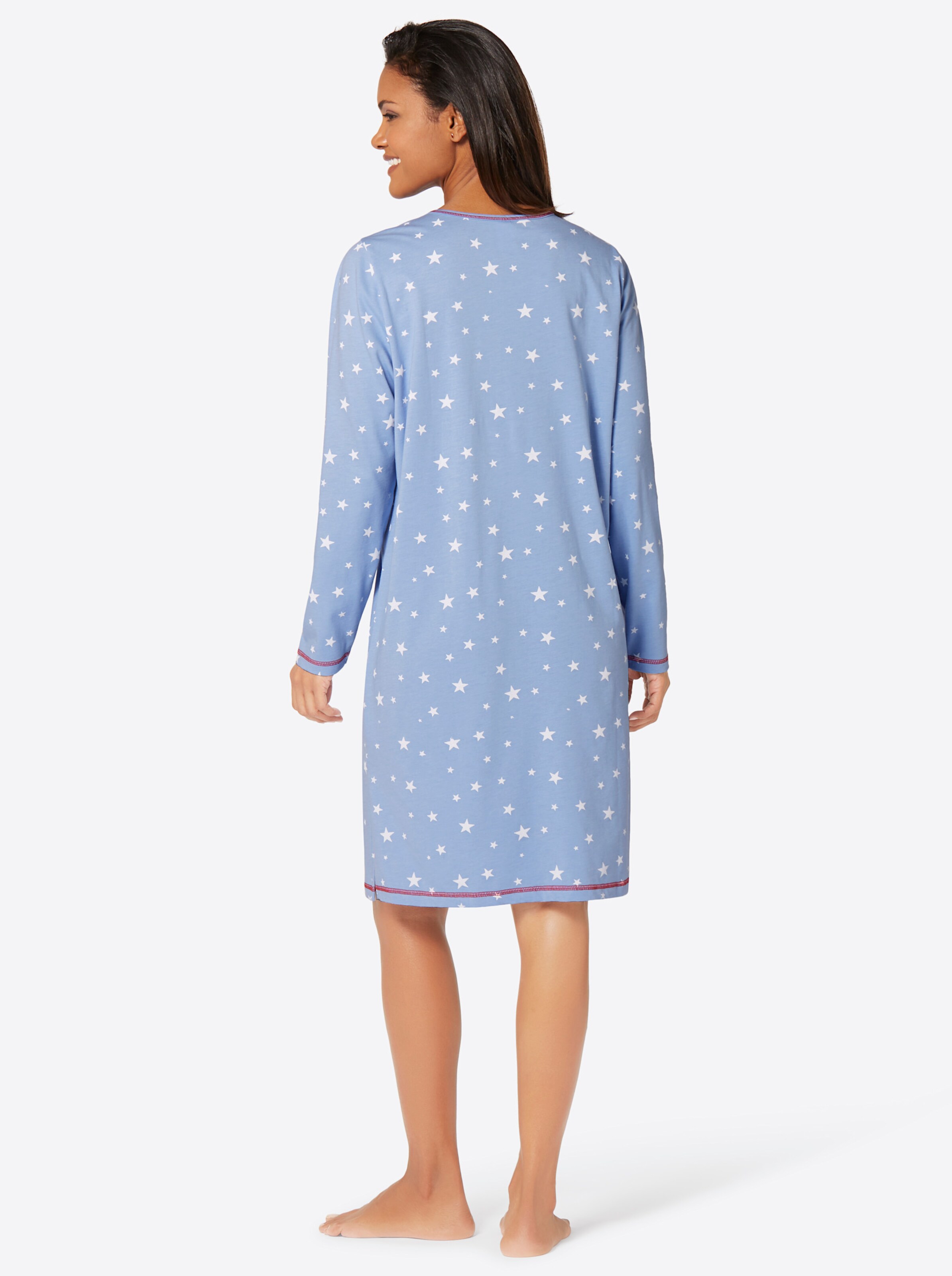 wäschepur Sleepshirts in blau-bedruckt + blau