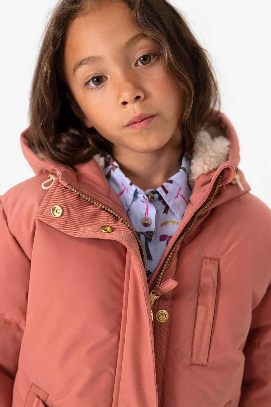 Roze technische parka jas