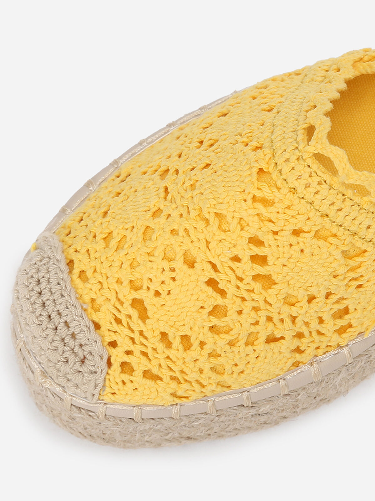 Espadrilles à plateforme en crochet- Jaune
