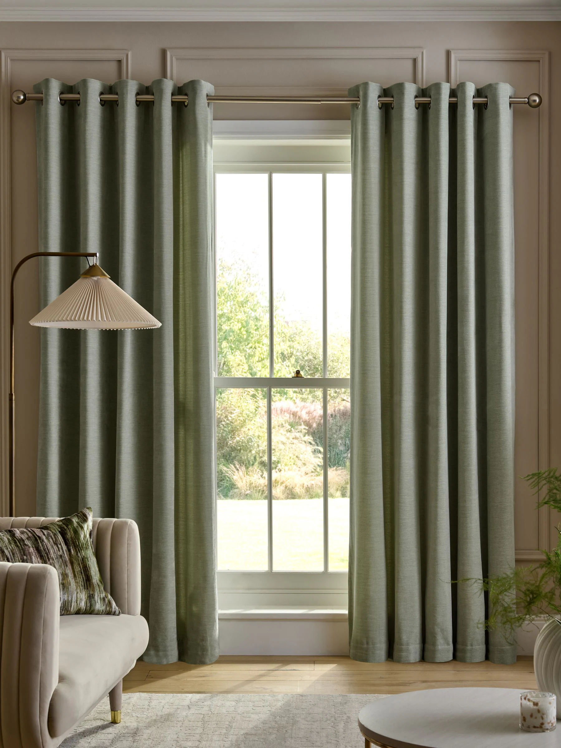 Fine Chenille Eyelet Curtains