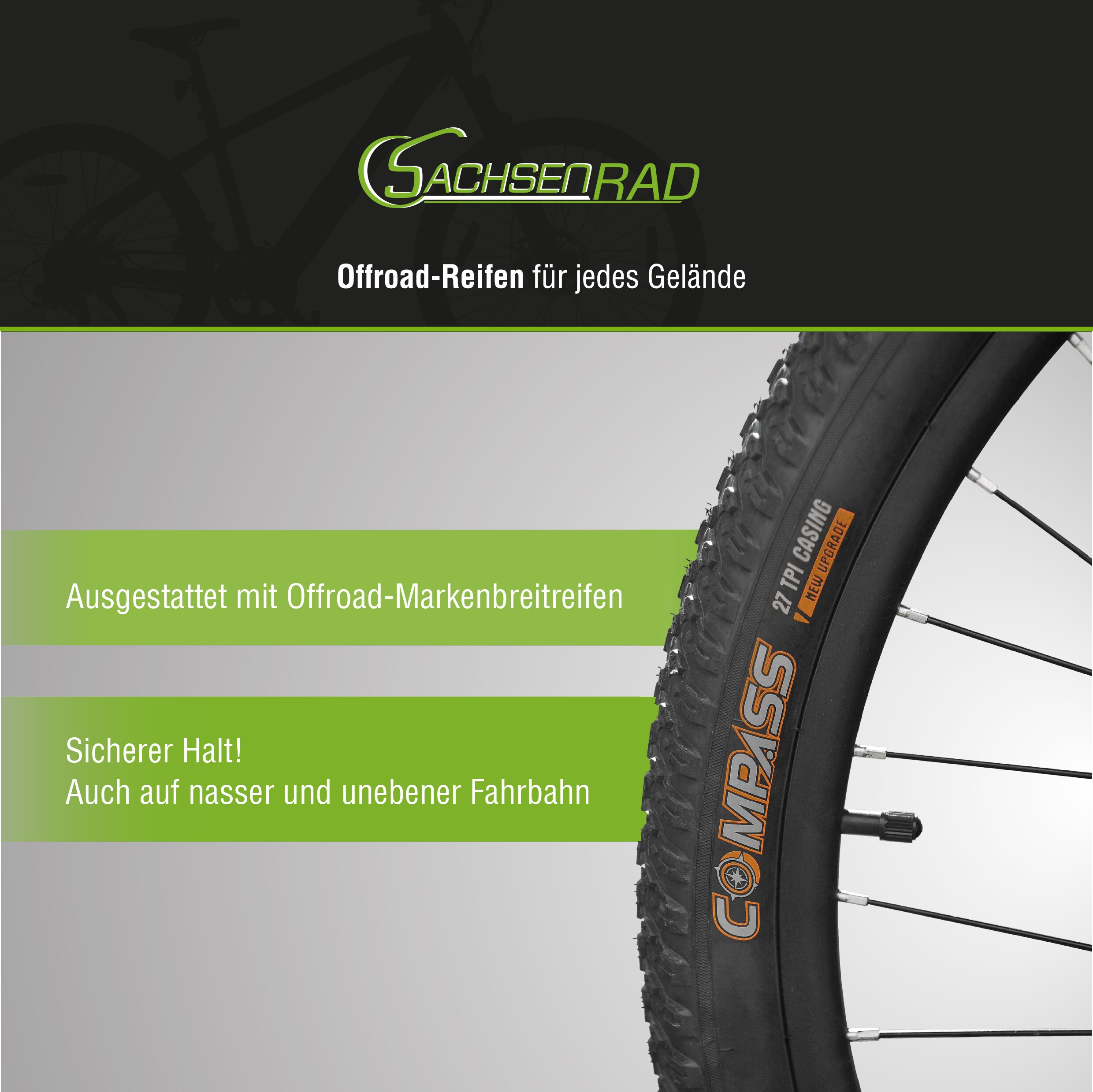 SachsenRad E-Racing Mountain Bike R8 Ranger grau
