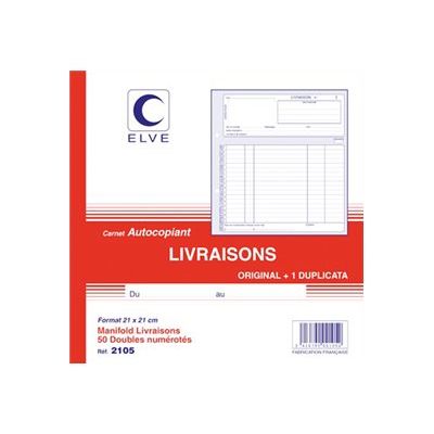 ELVE - Manifold Carnet de livraisons - 50 dupli - 21 x 21 cm