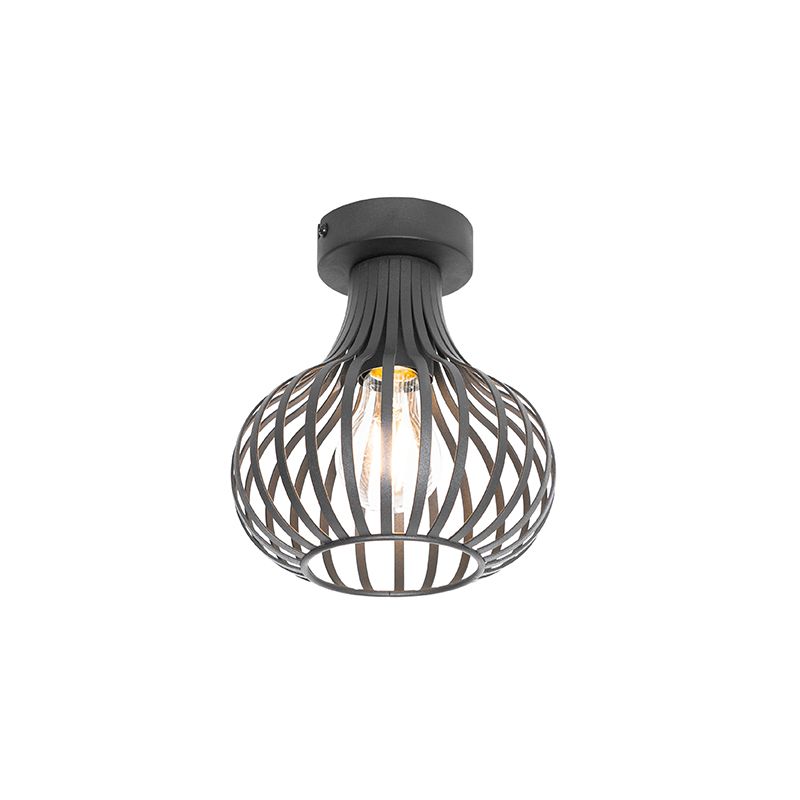Moderne plafondlamp zwart 18 cm - Saffira
