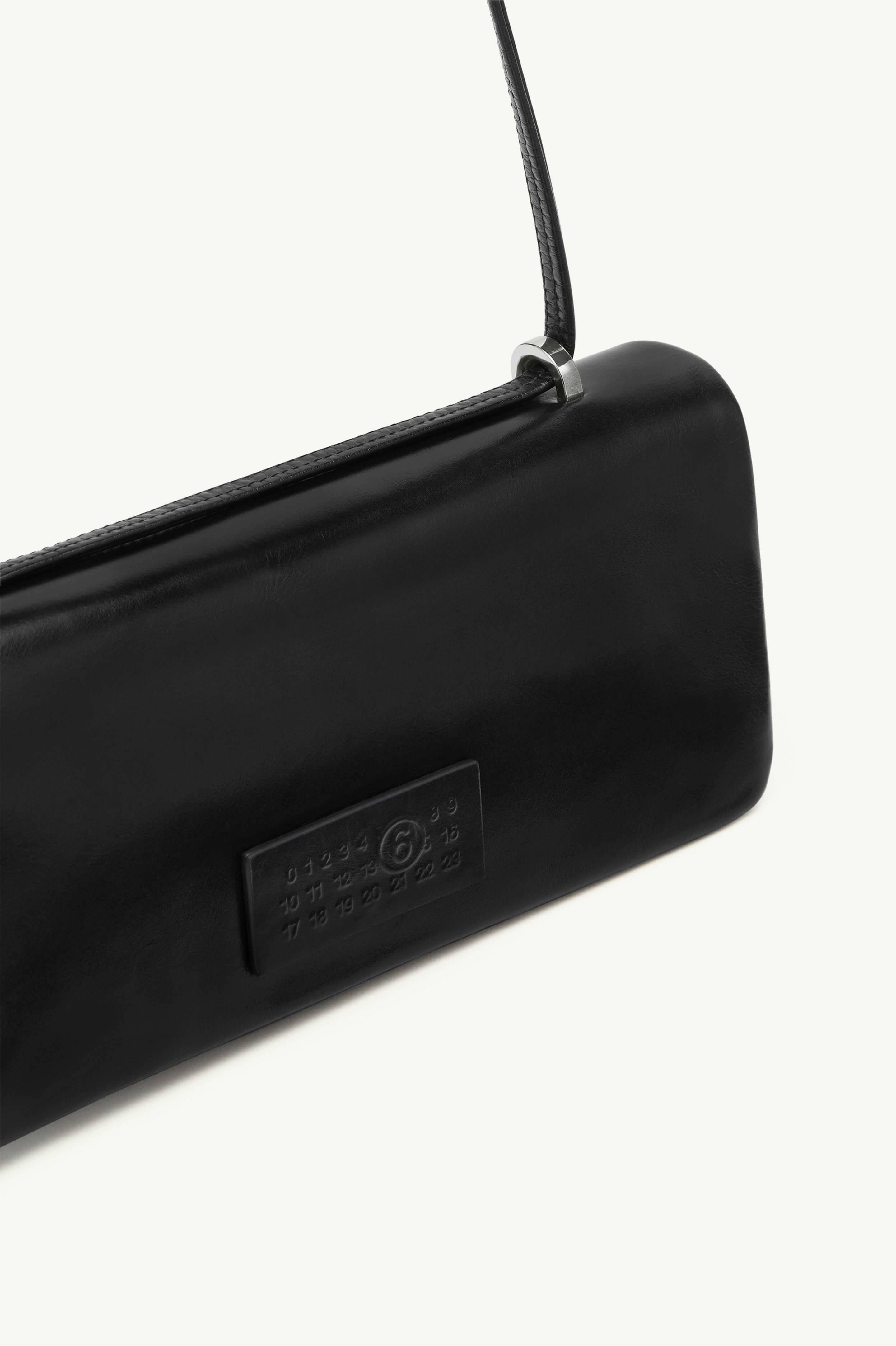 Sac porté épaule Numeric en cuir avec poignée réglable | MM6 Noir