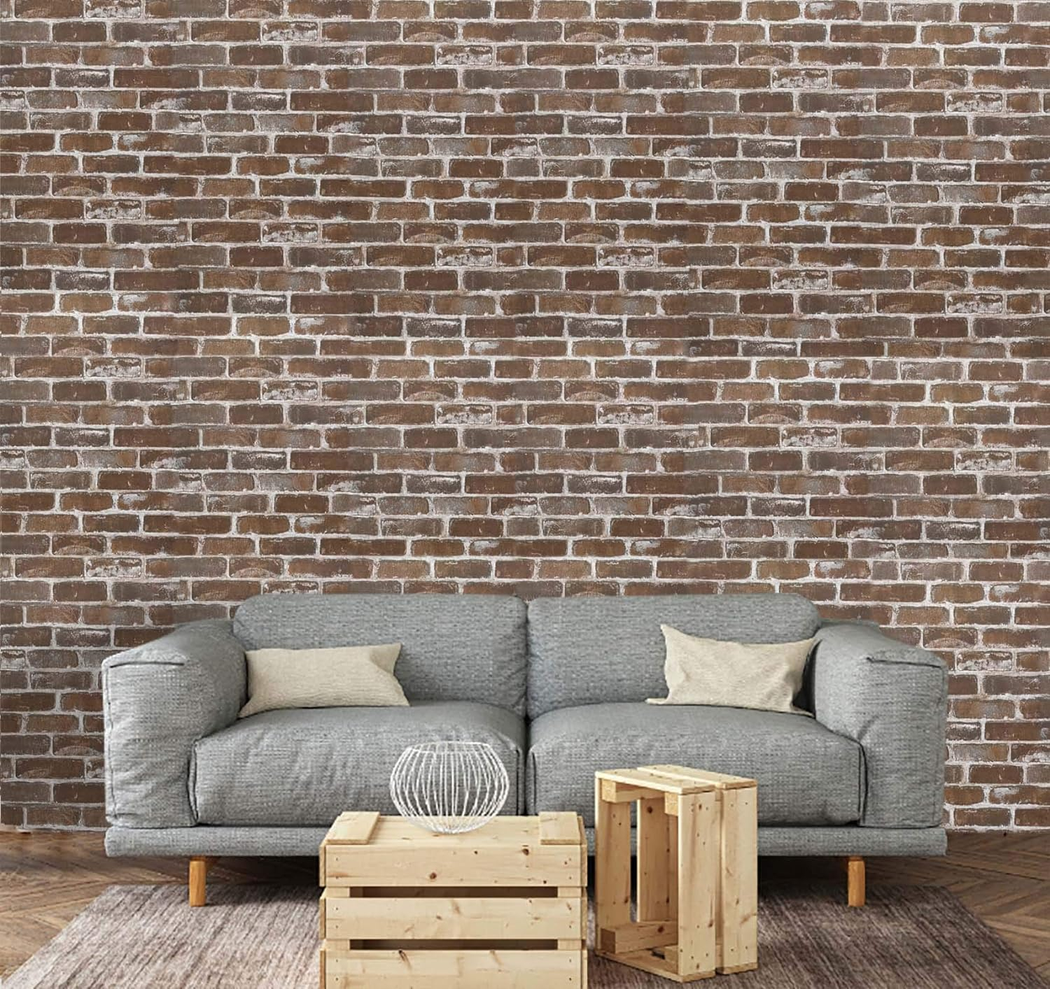 (45x600cm) Selbstklebende Wand Tapete DIY Home Deko Klebe Folie in Ziegelstein Optik - Steinmauer