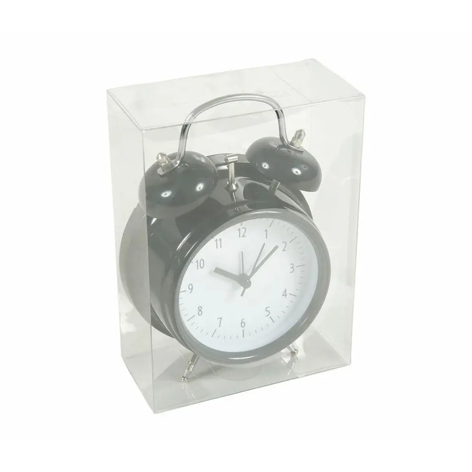 Ostaria Tafelklok en wekker Model Bells - zwart - 12 cm - metaal