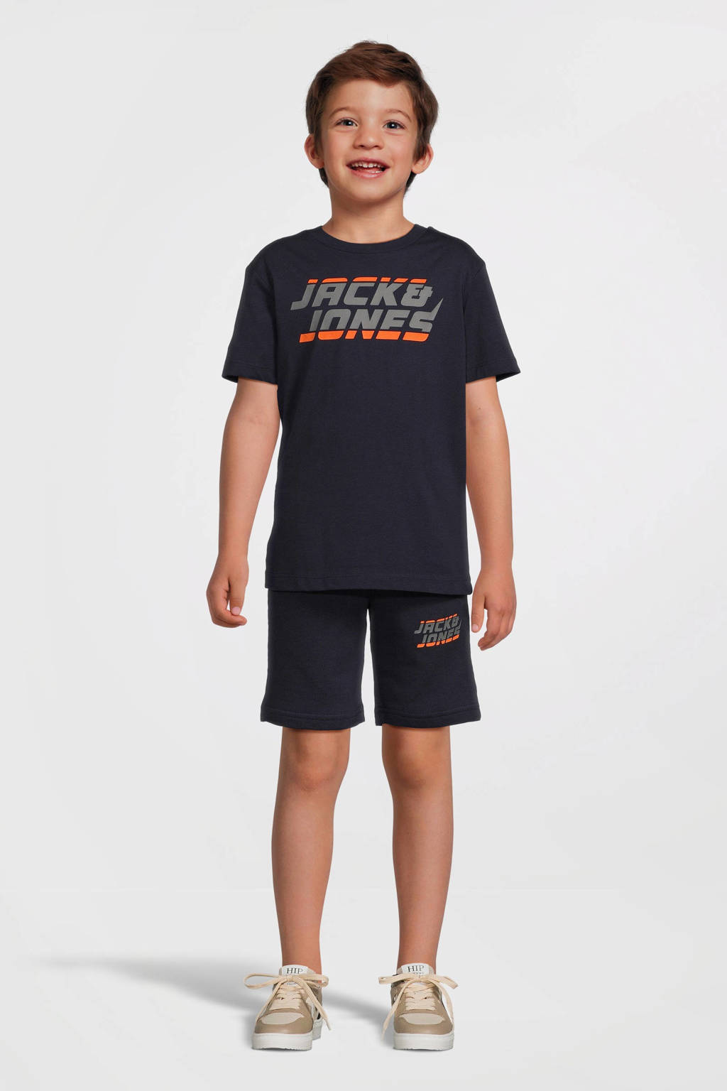 JACK & JONES sweatshort JPSTKAPPER met logo donkerblauw