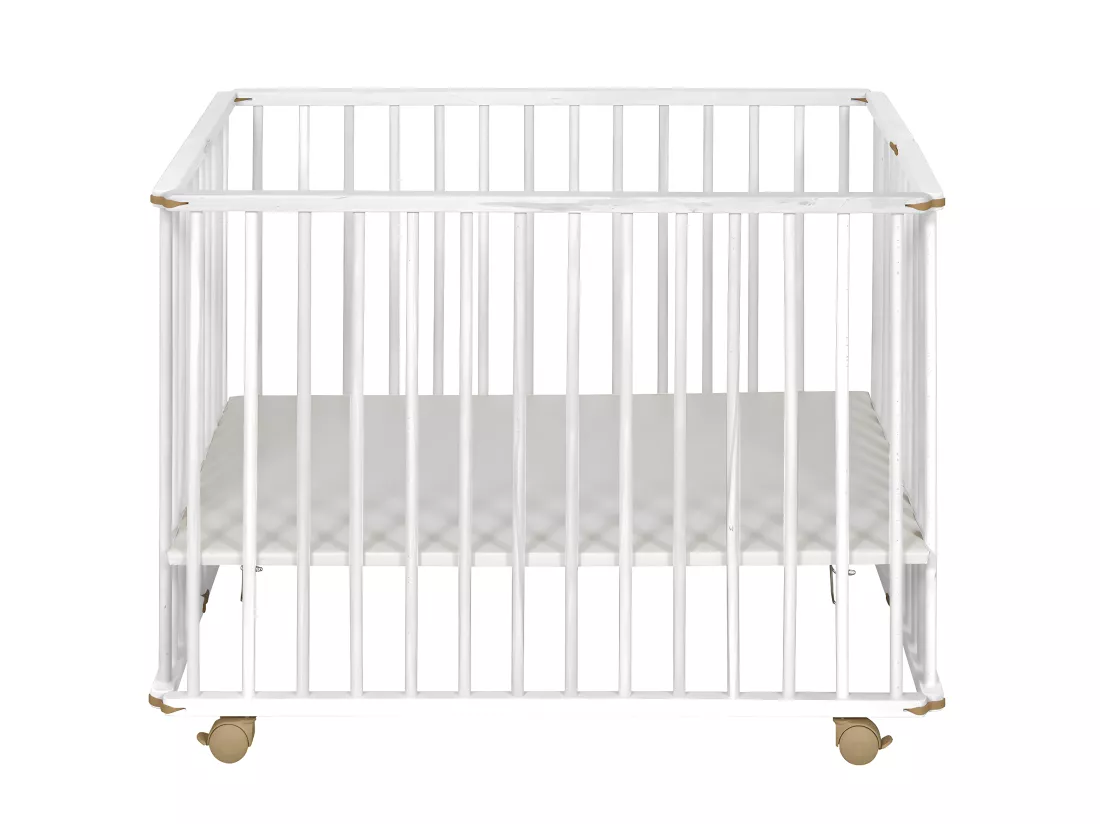 Parc bébé 75x100 cm bois massif blanc HELIO
