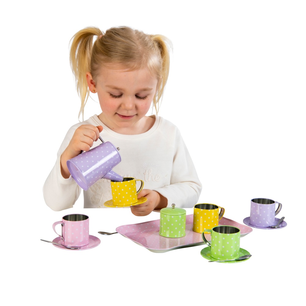 Kitchen Corner Kaffeeset aus gepunkteter Dose, 18-teilig