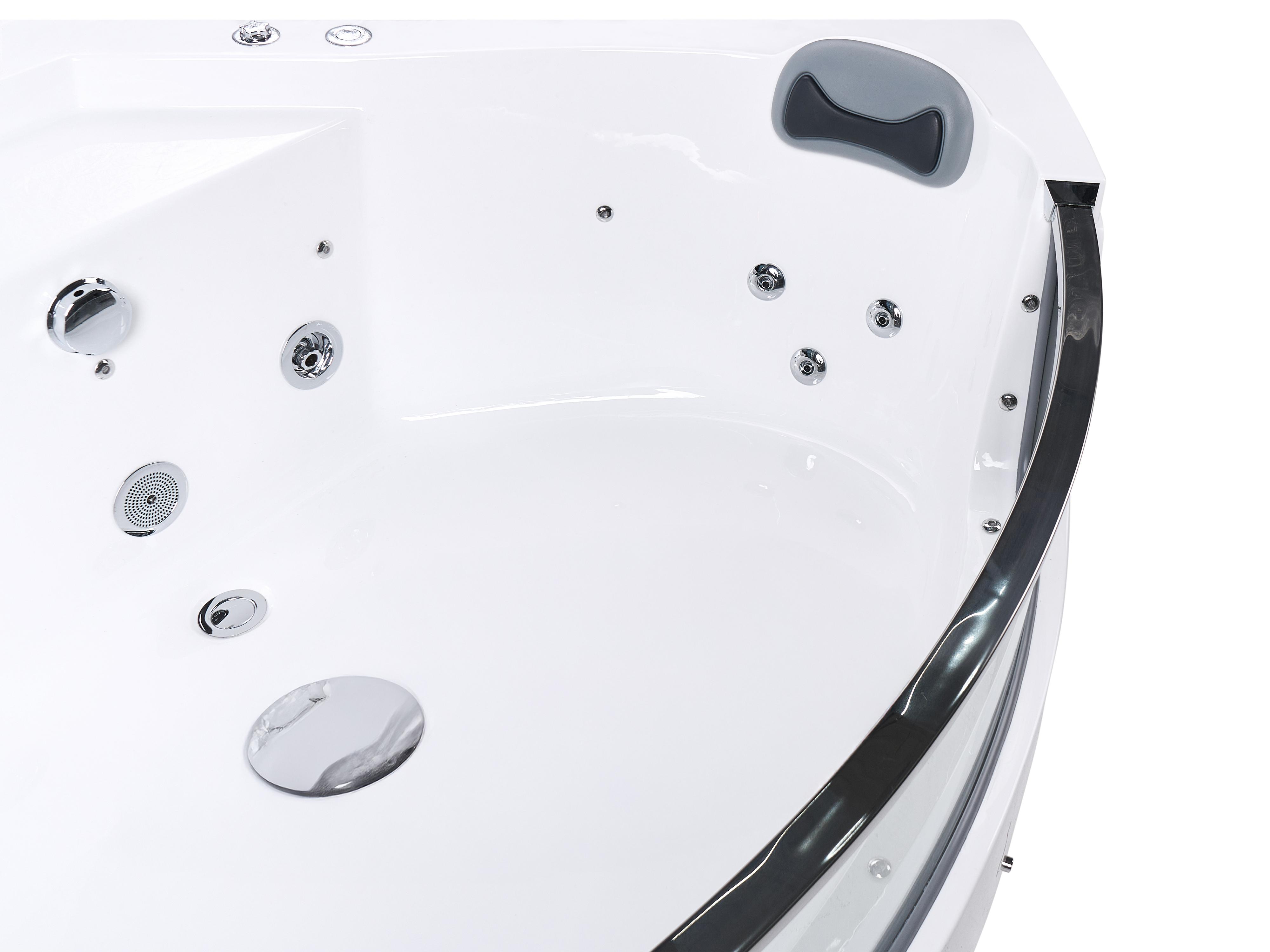Hoek bubbelbad met LED TAMULA 148 x 66 cm Wit