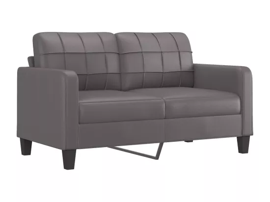 Ensemble de canapés 2 pcs avec coussins Gris Similicuir