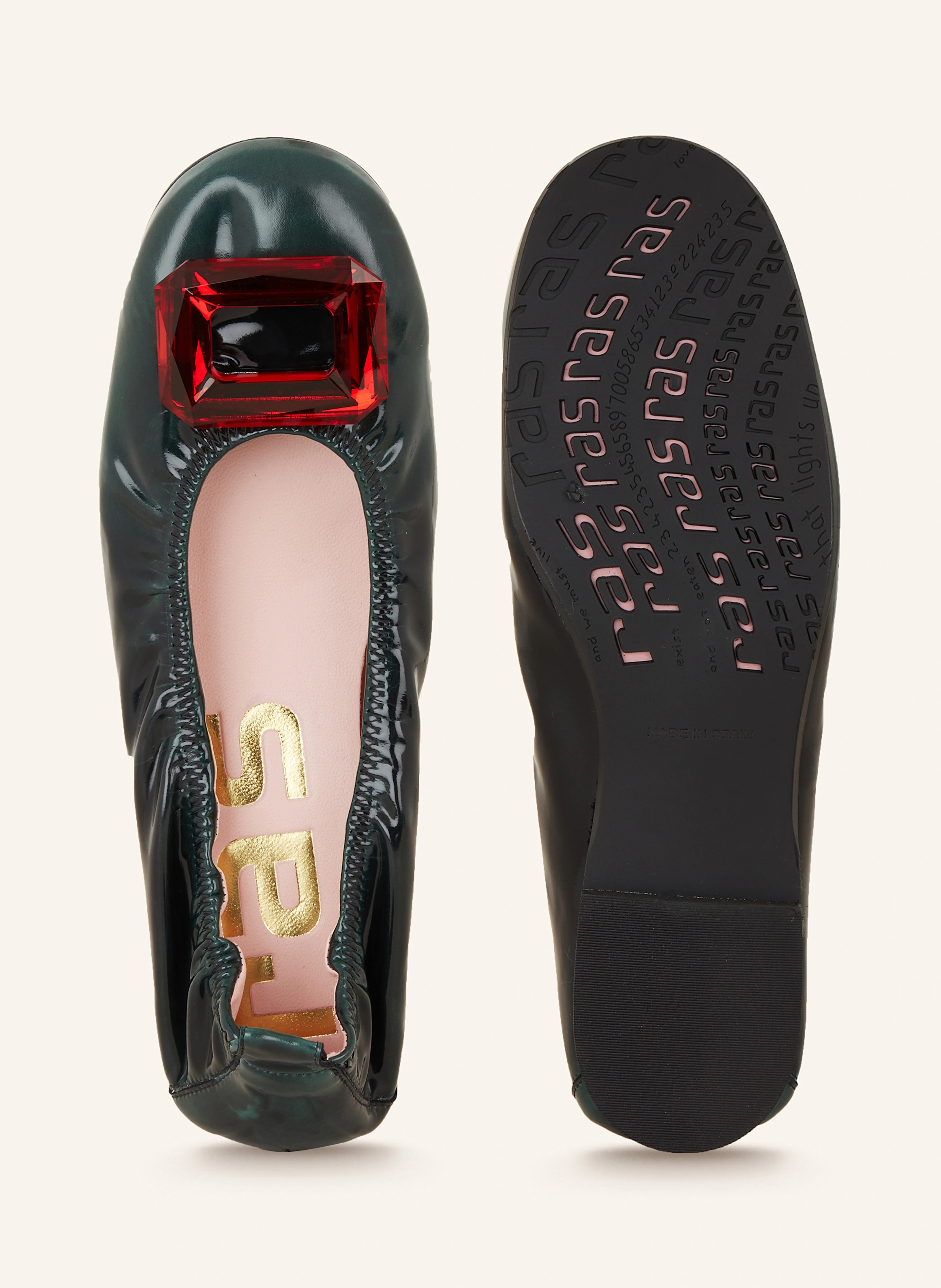 ras Ballerinas mit Schmucksteinen
