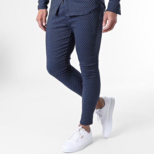 Ensemble Chemise Manches Longues Et Pantalon Jogging UP-ES-81 Bleu Marine