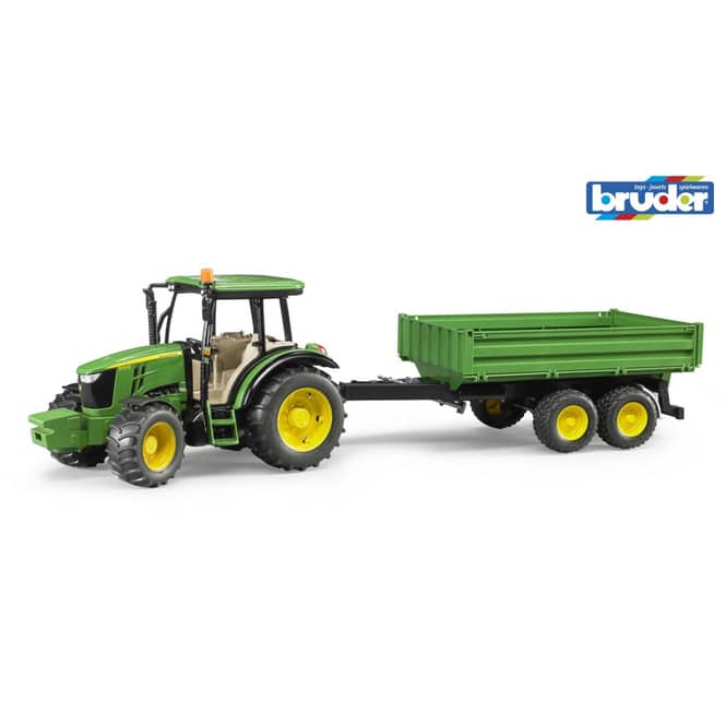 Bruder 2108 - Traktor John Deere 5115M mit Bordwandanhänger