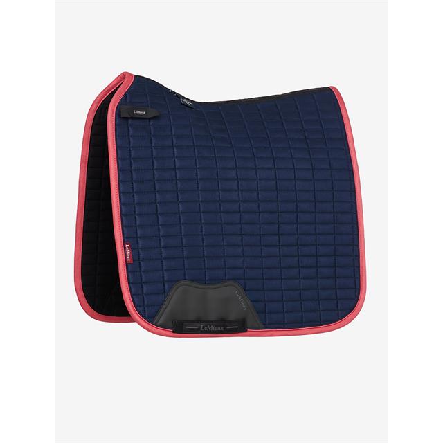 Zadeldek LeMieux Suède Dressage Square Donkerblauw-roze
