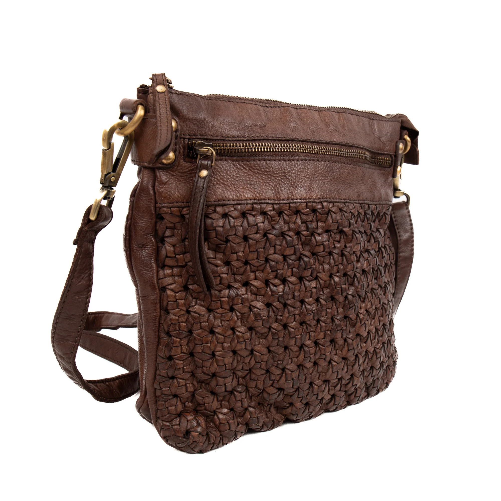 Bear Design Milano Justo Schoudertas Sita Gevlochten Brown MJ762B