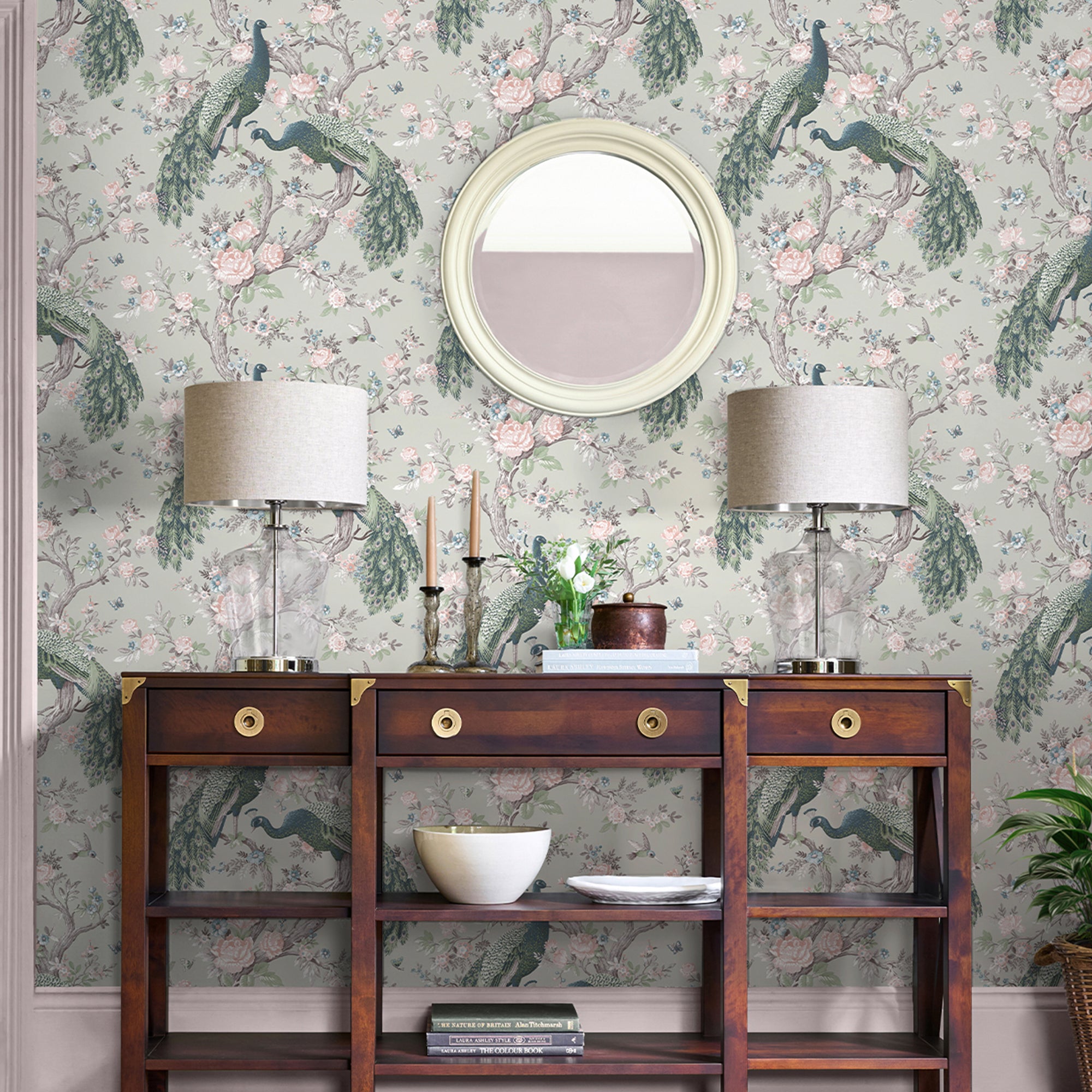 Laura Ashley - Vliesbehang - Belvedere Saliegroen
