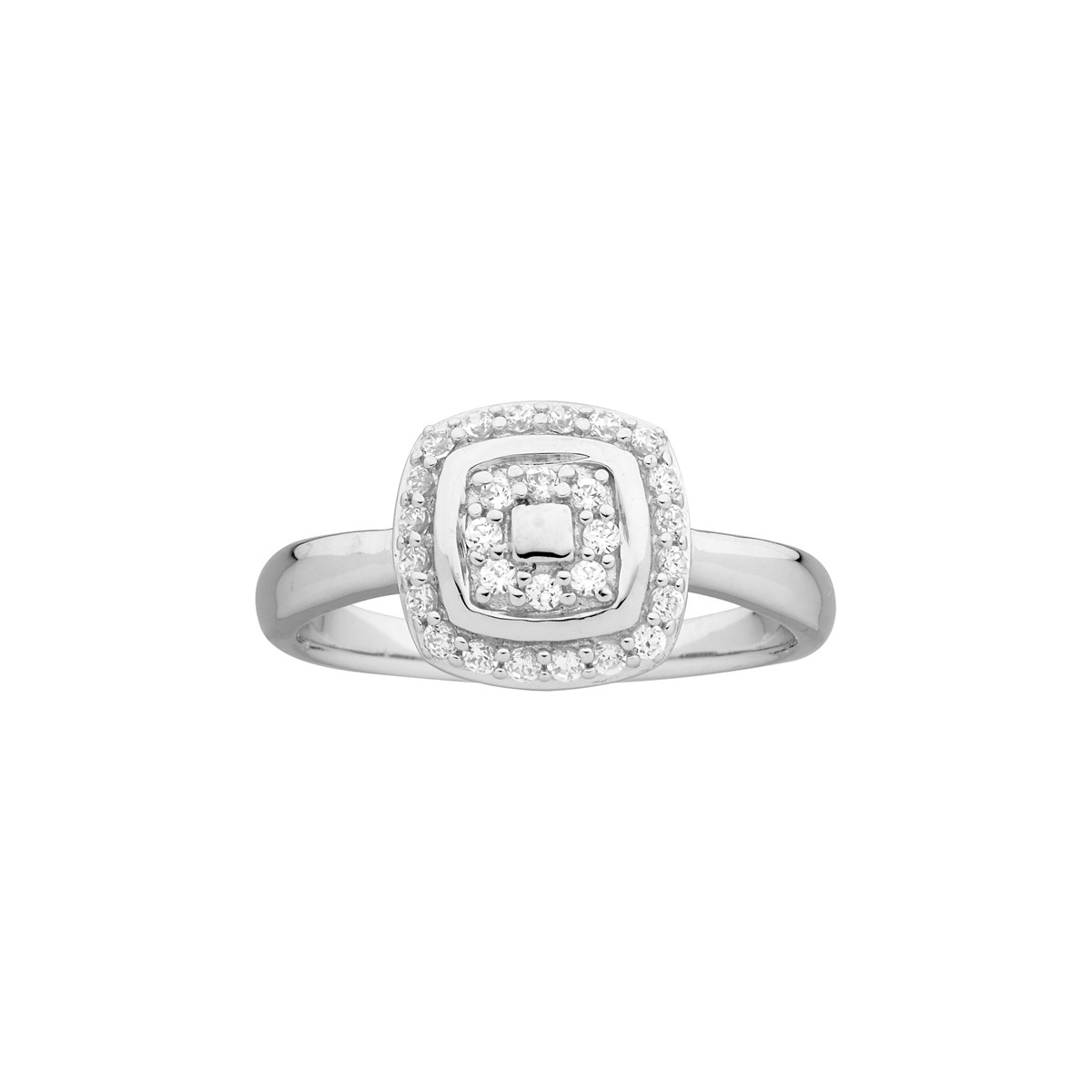 Bague de fiançailles en Argent avec oxyde de zirconium blanc