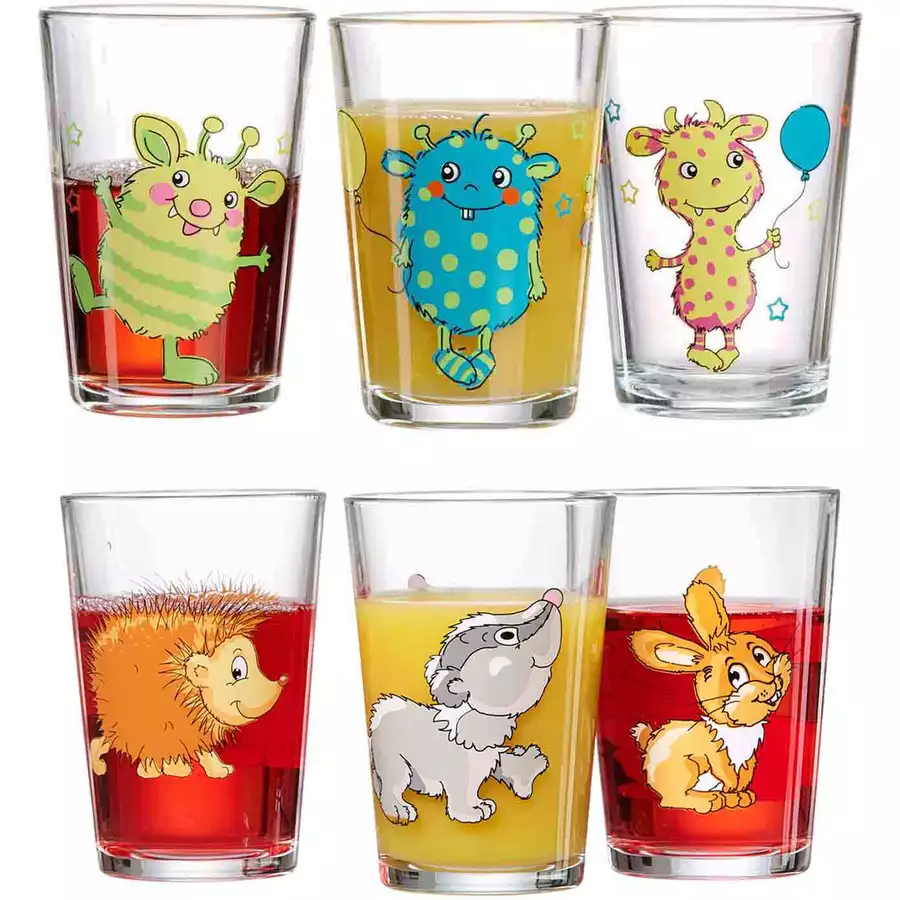 Ritzenhoff & Breker GmbH & Co. KG Kindergläser Monsterchen Waldtiere 205 ml 6er Set bunt