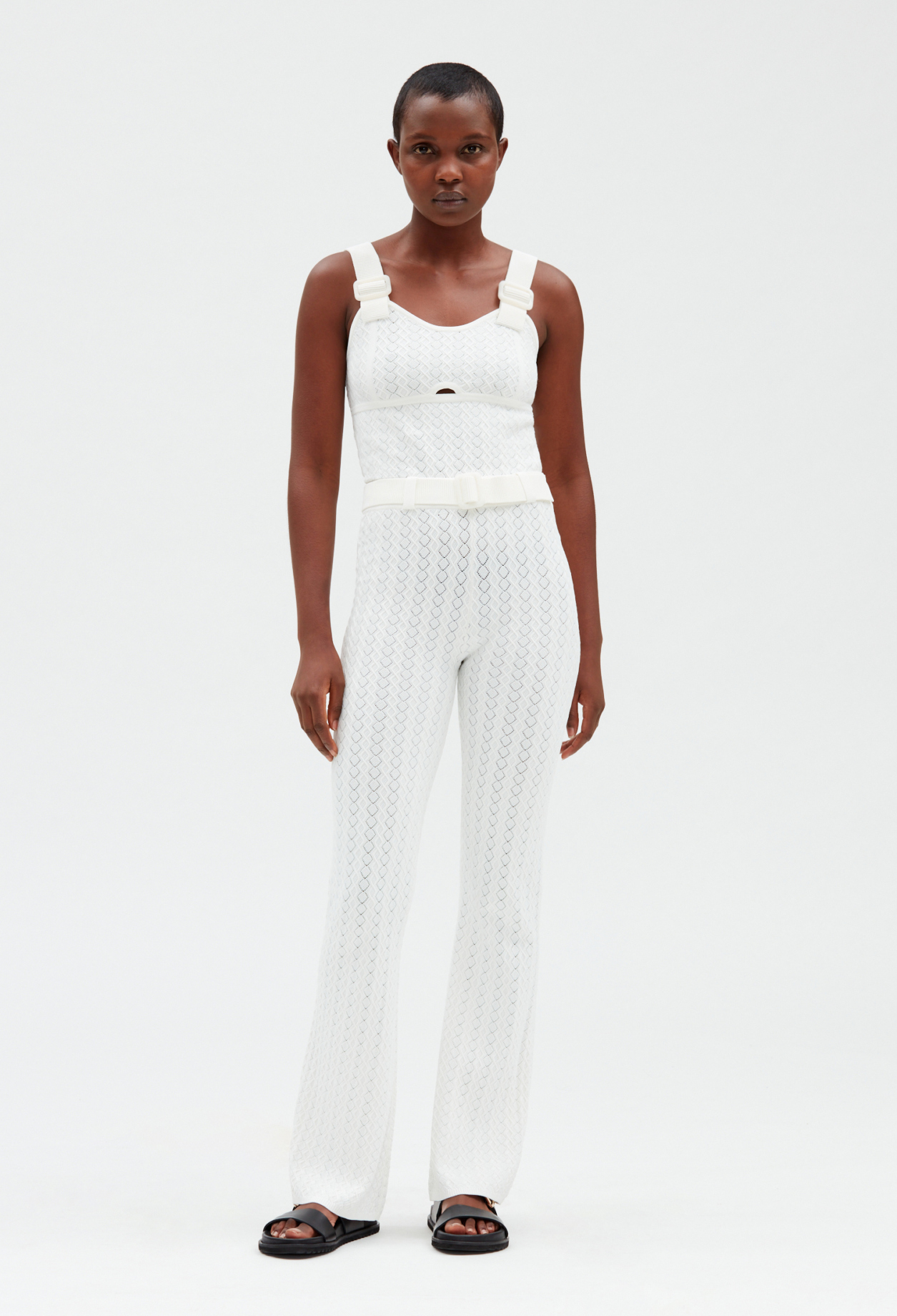 Pantalon maille ecru