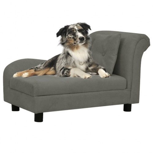 Sofá com almofada para cães, cinza