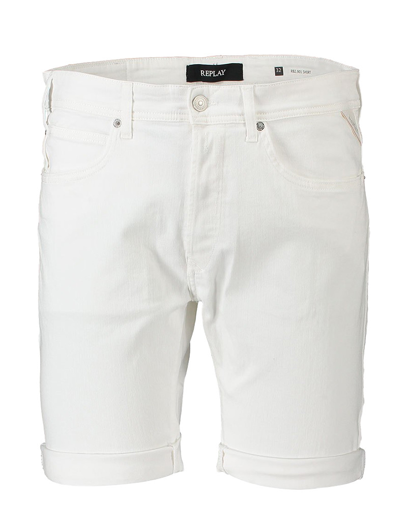 REPLAY SHORT EN JEAN BLANC HOMME 301