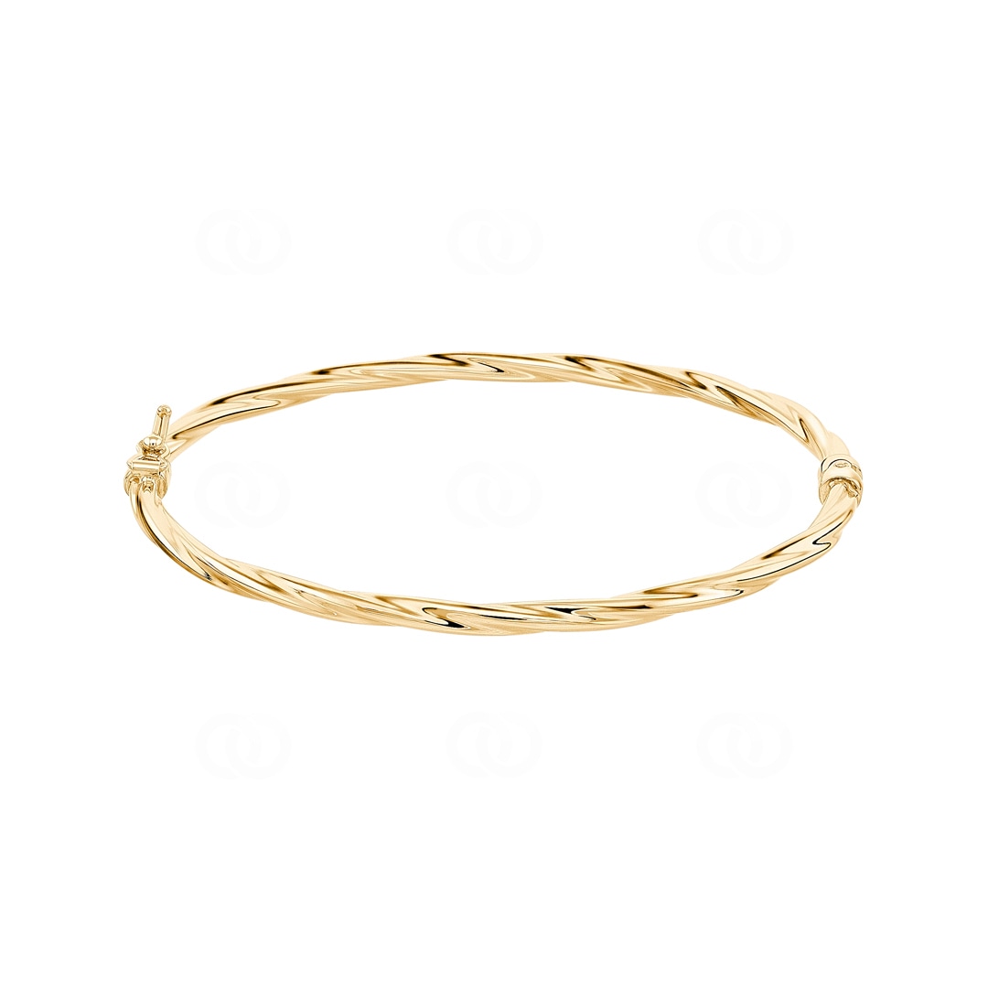 Armreif oval 750/18 K Gelbgold verdreht 3mm - 50x60mm