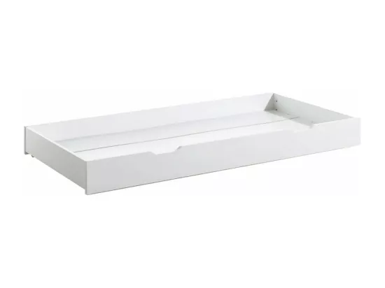 FLITT - Lit 90x200cm Forme Tipi avec Tiroir Blanc et Toile