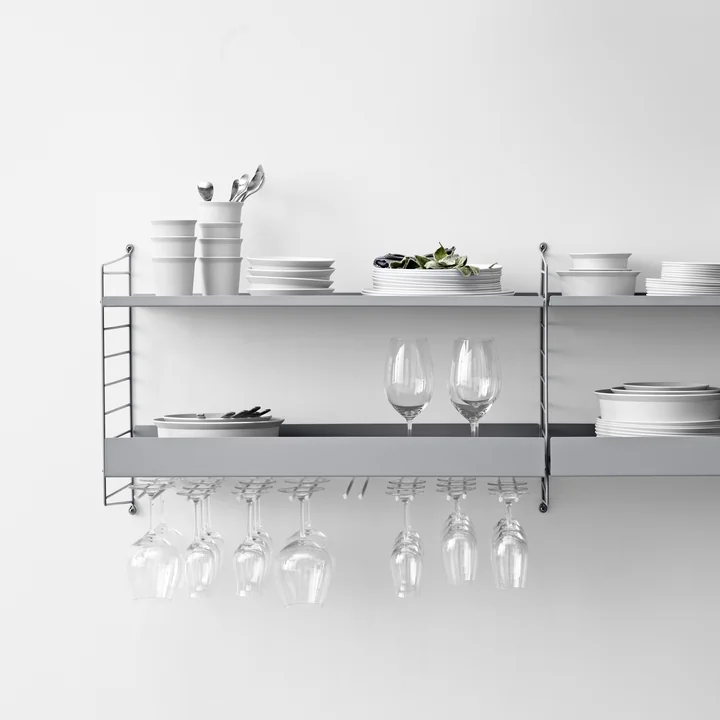 String - Hanger Rack Modul für Weingläser, 16 x 30 cm, grau (2er-Set)