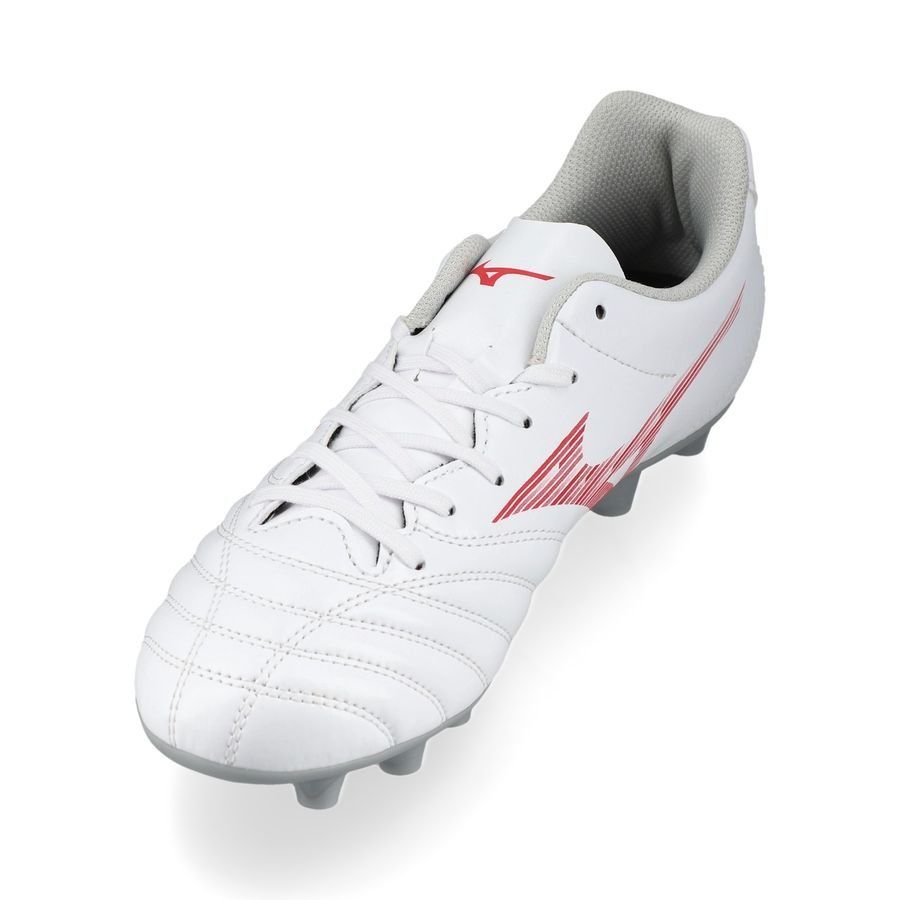 Mizuno Monarcida Neo lll Select FG Charge - Blanc/Radiant Red Enfant