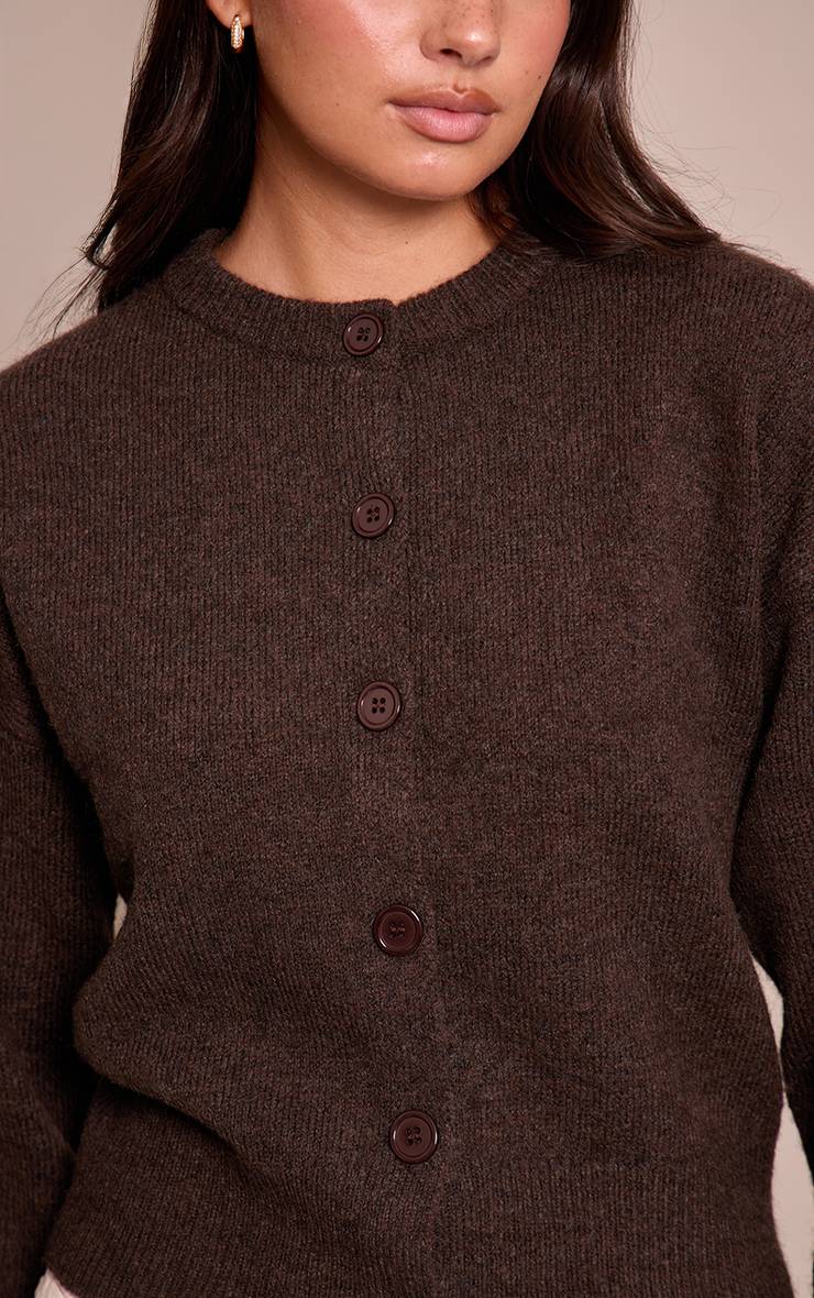 Chocolat Cardigan En Maille À Col Rond
