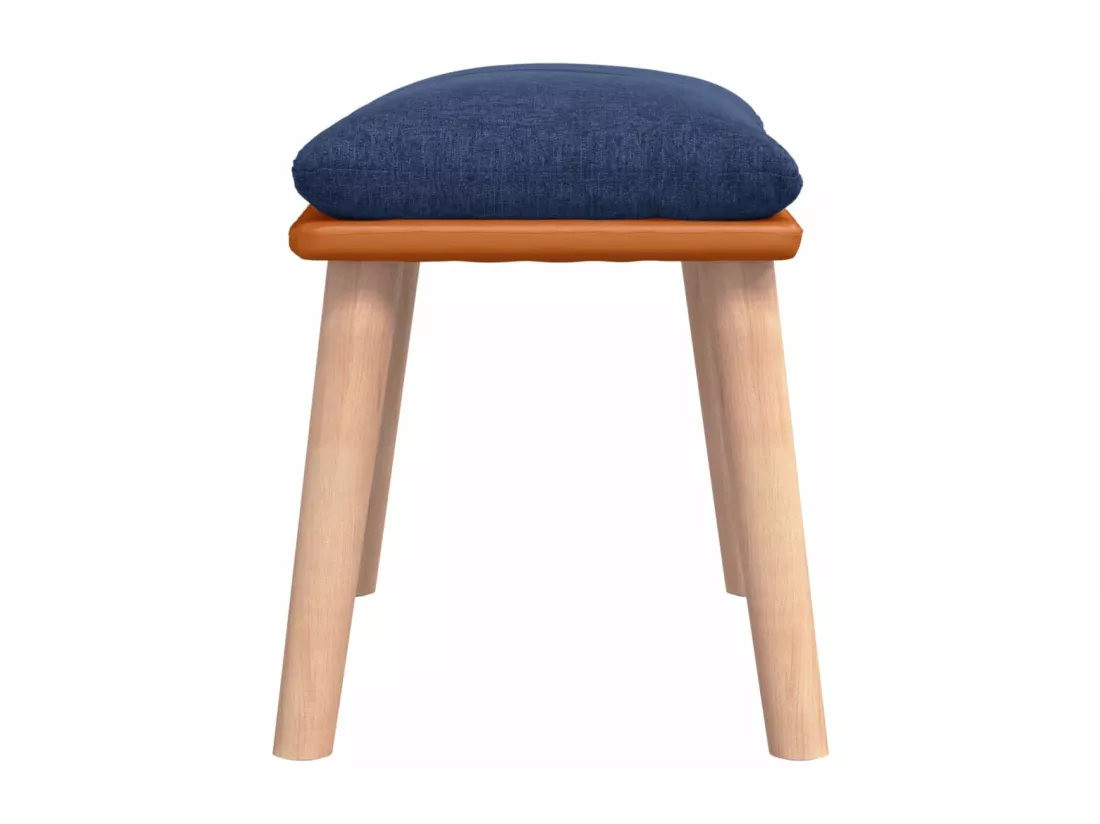Repose-pied Bleu 45x29,5x35 cm Tissu et similicuir