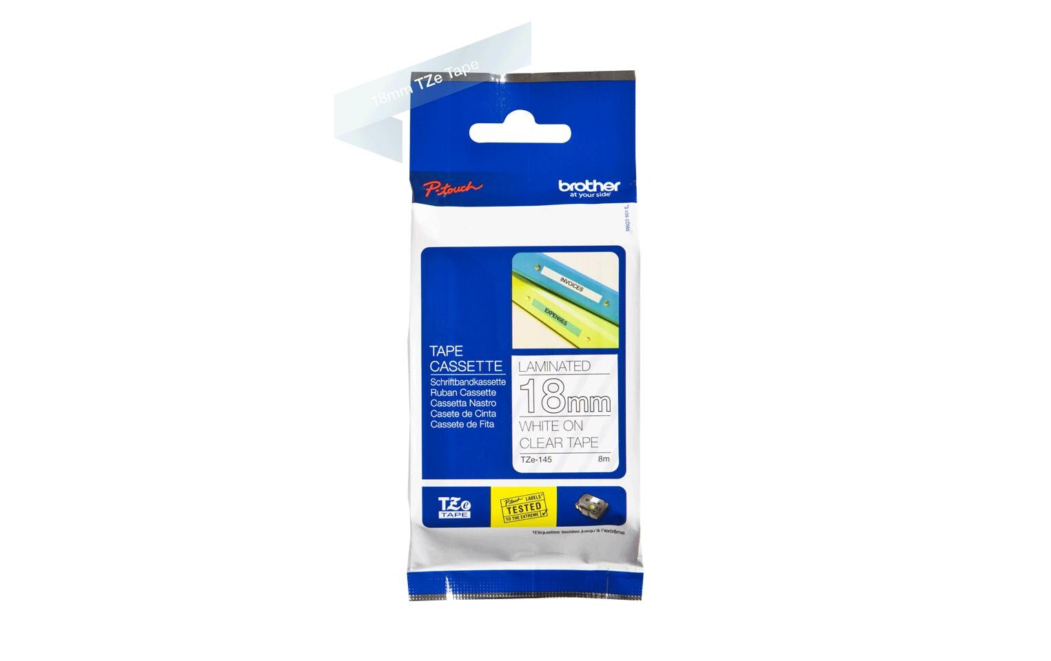 Beschriftungsband TZe-243 Blau auf Weiss18 mm-Beschriftungsband für Etikettendrucker