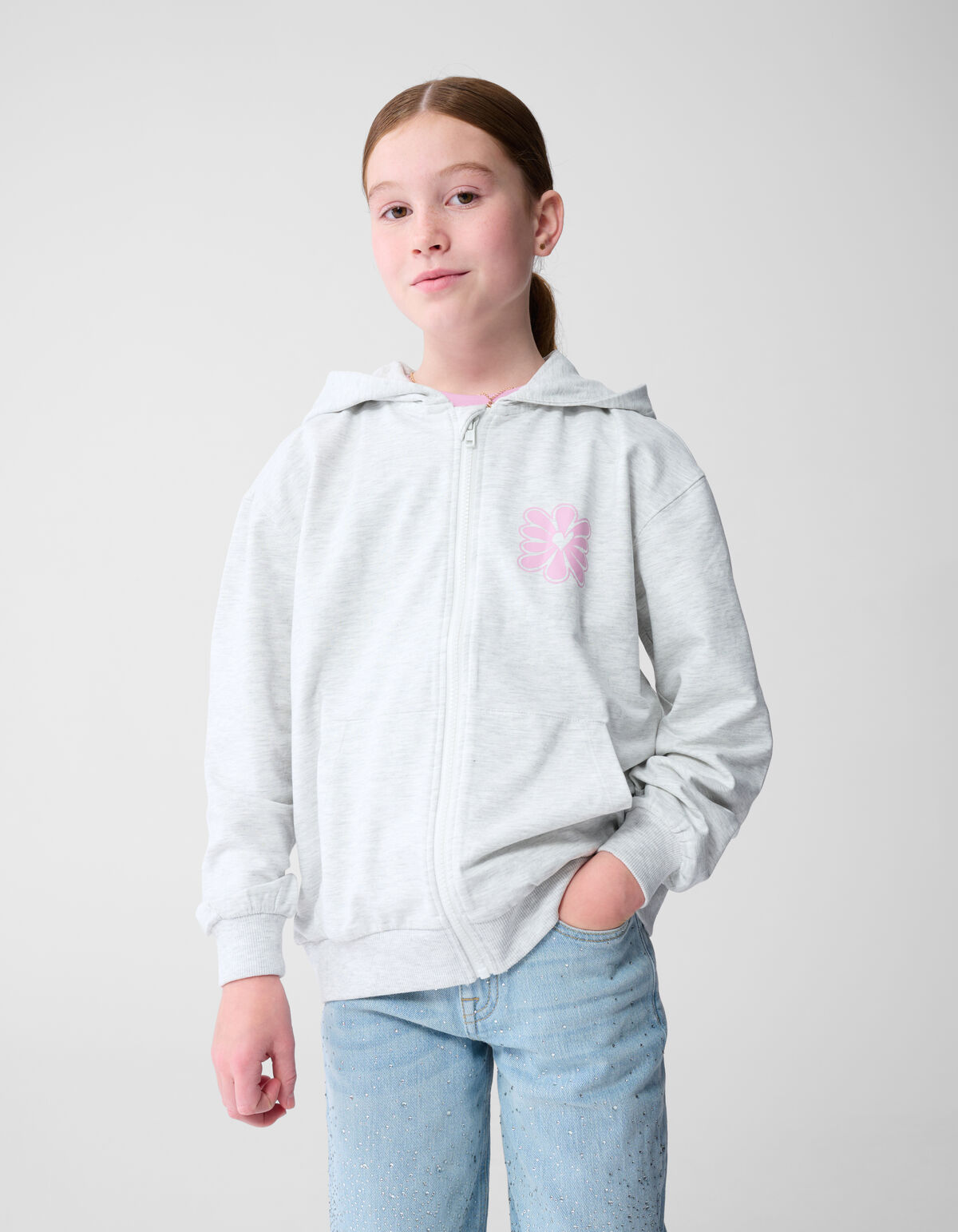 Bloem Artwork Vest Lichtgrijs