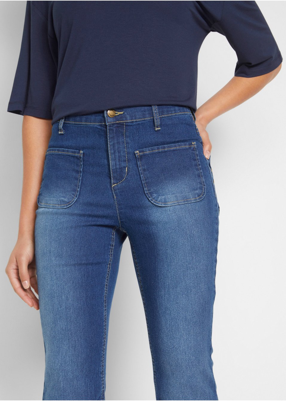 Jean Flared taille haute, extensible
